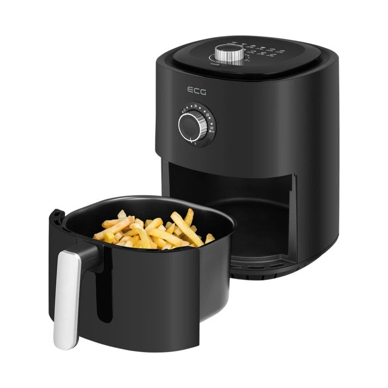 ECG AF 4000 Simply Fry, Heißluftfritteuse mit 3,8L Fassungsvermögen, schwarz