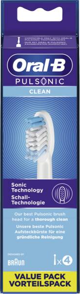 Oral-B Aufsteckbürste für Zahnbürsten Pulsonic Clean 4er Weiss