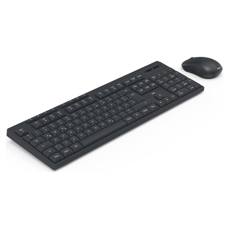 HAMA Funk-Tastatur-/Maus-Set WKM-200, 8 Media-Tasten, QWERTZ DE, Schwarz