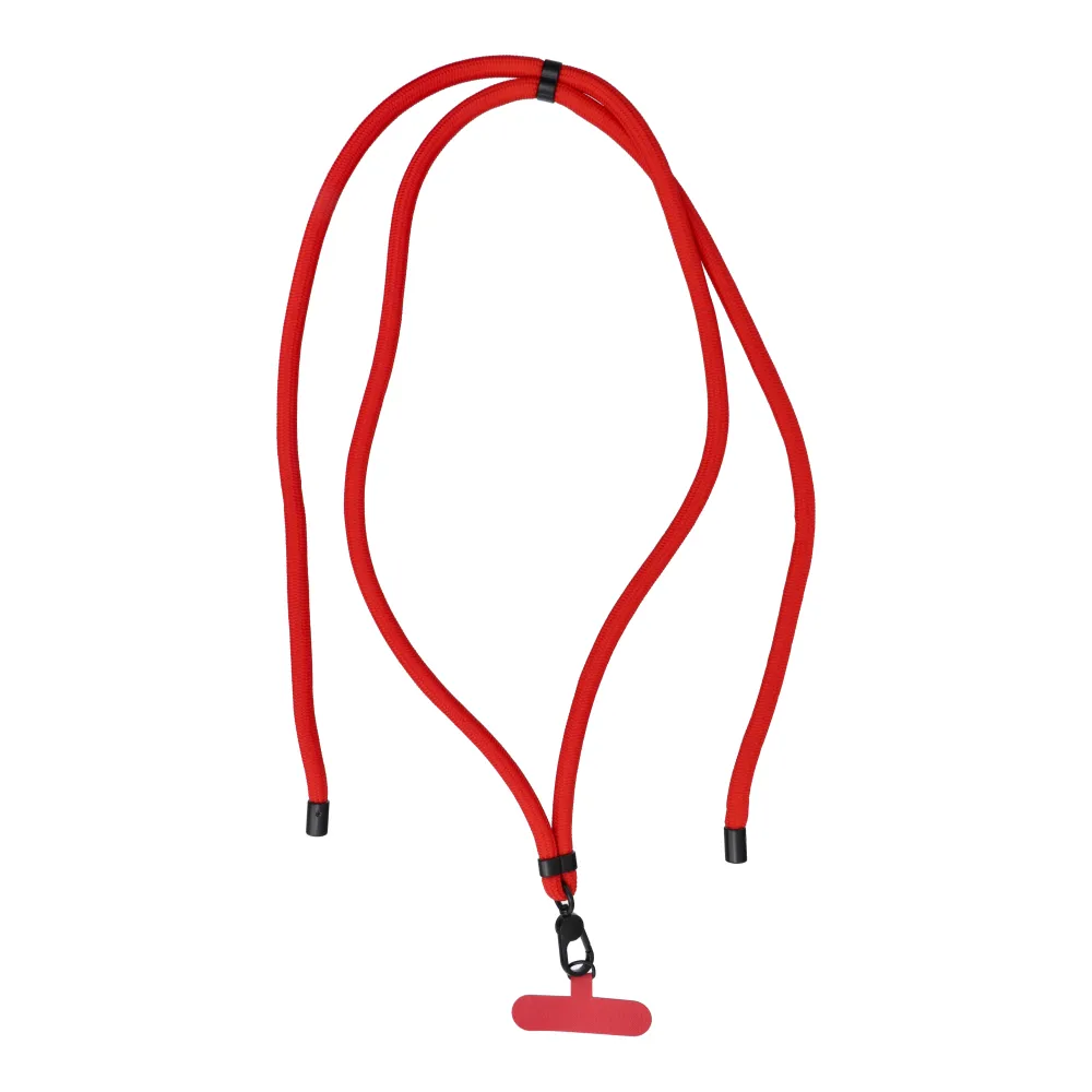 SWING (8mm) Phone lanyard, Phone pendant with adjustable length / cord length 165cm (max 82.5cm in the loop) / on the shoulder or neck - red