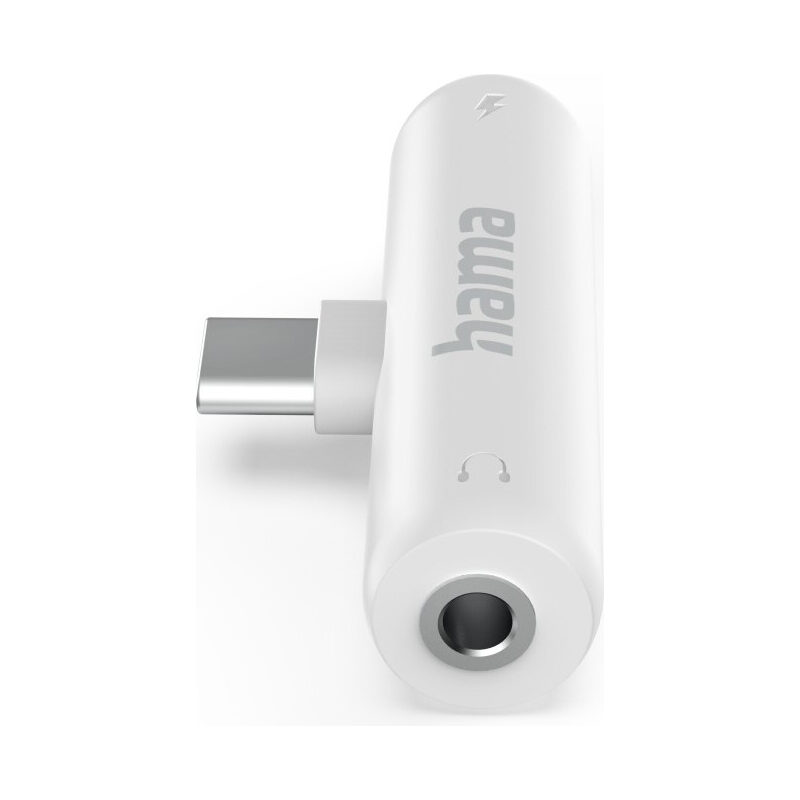 HAMA Adapter Audio USB-C auf USB-C (Buchse)PD/3.5-mm-Audio-Klinke (Buchse), Stereo, Weiss