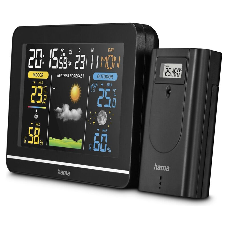 Hama Elektronische Wetterstation Usedom, Schwarz