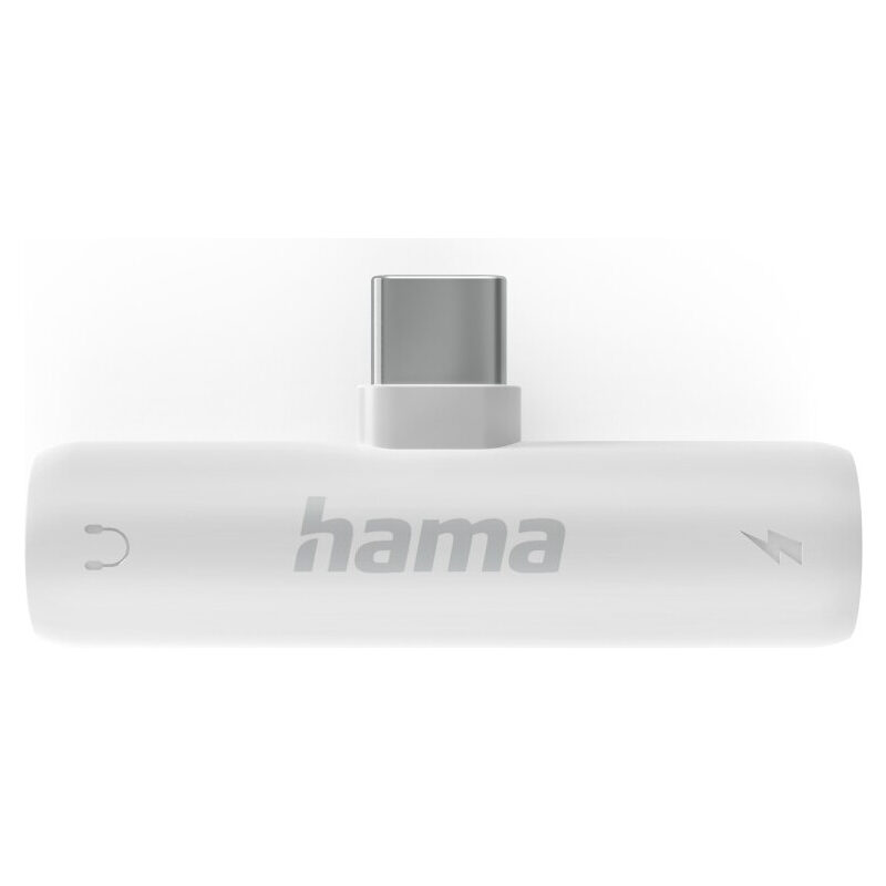 HAMA Adapter Audio USB-C auf USB-C (Buchse)PD/3.5-mm-Audio-Klinke (Buchse), Stereo, Weiss
