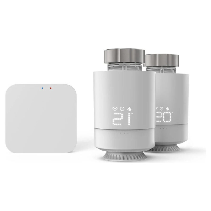 Hama WLAN-Heizungssteuerung, Starter SET 2x smartes Heizkörperthermostat + Zentrale, Weiss