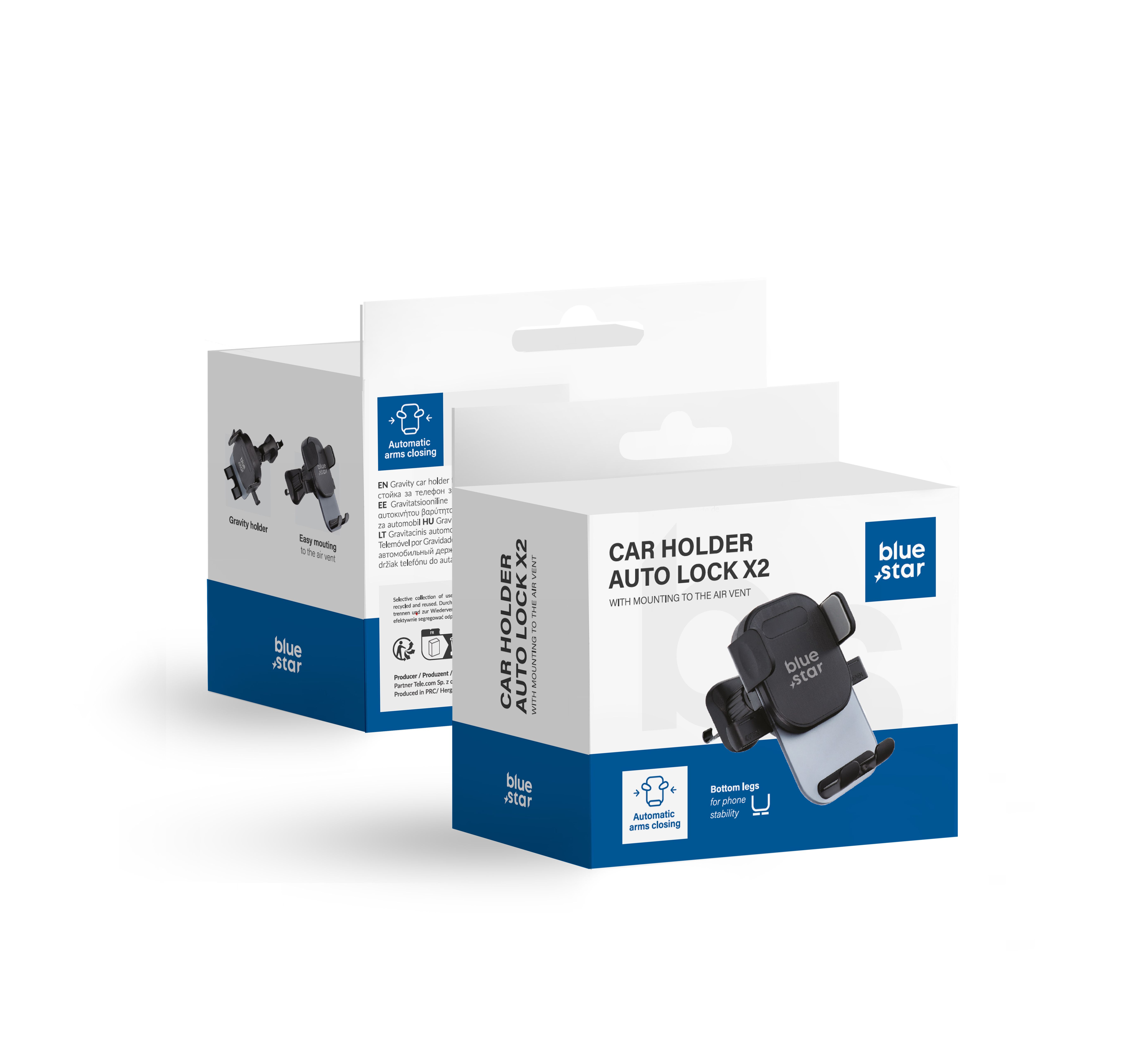 BLUE STAR AUTO LOCK X2 Autohalter für Kühlergrill schwarz