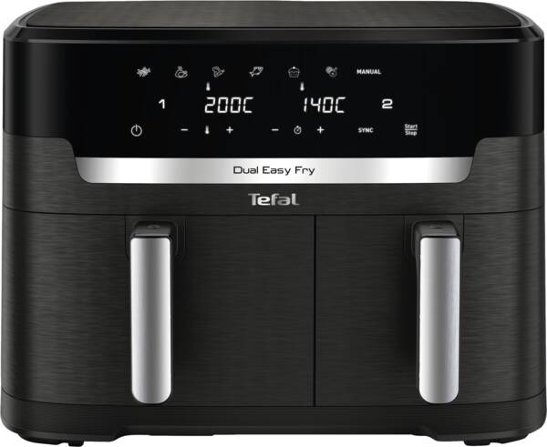 Tefal Doppel-Heißluft-Fritteuse EY942H - Dual Easy Fry XXL 11L Dunkelgrau
