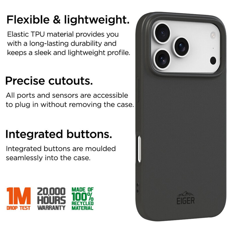 Eiger Grip Case iPhone 17 Pro Max schwarz