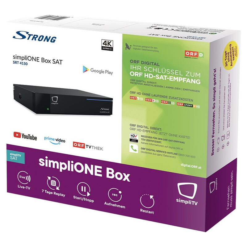 Strong SRT-4150 simpliONE Box SAT, Android Streaming Box, schwarz