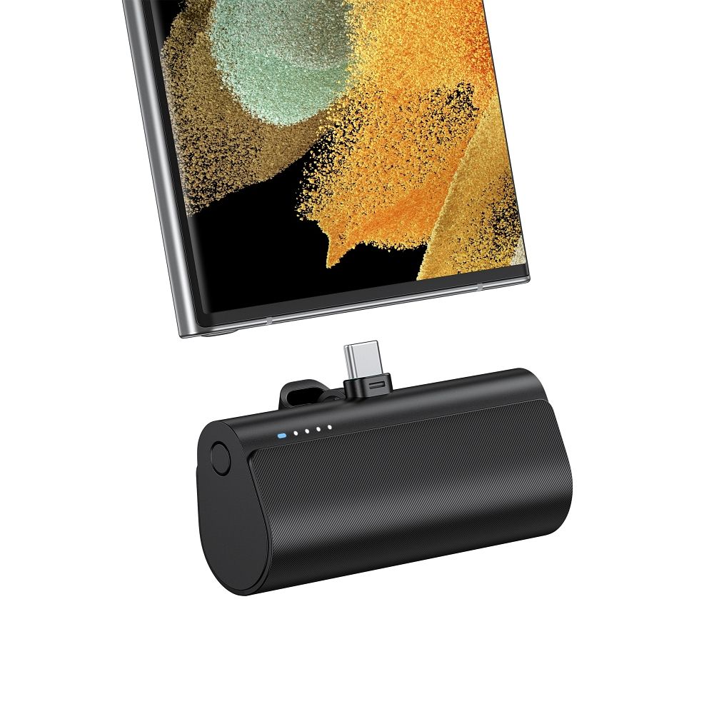 Powerbank Blue Star 5000 mAh with built-in connector USB C 2,1A W0556 black