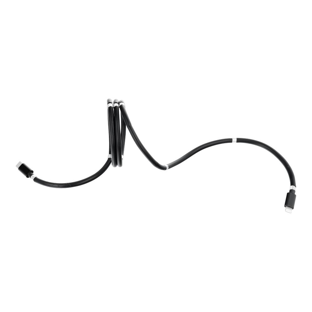 Kabel Typ C für iPhone Lightning 8-pin Power Delivery PD18W magnetisch gewickelt 3A C673 schwarz 1 M