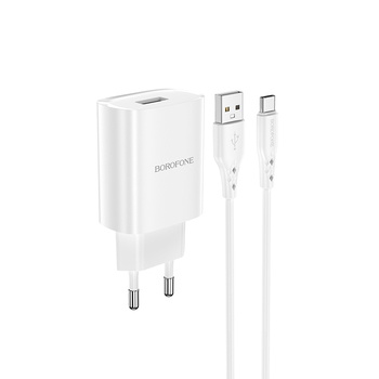 Borofone Wall charger BN1 Innovative - USB - 2,1A with USB to Type C white