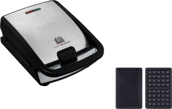 Tefal Sandwichmaker SW857D12 mit Waffel + Panini Platten Schwarz-Edelstahl