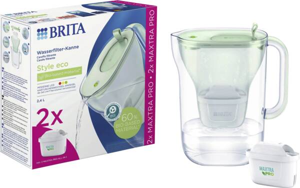 Brita Wasserfilter Style eco inkl. 2 MX Pro Hellgrün