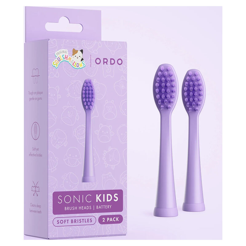 Ordo Sonic Kids Batterie, Bürstenkopf 2er Packung, Squishmallows, Daxxon