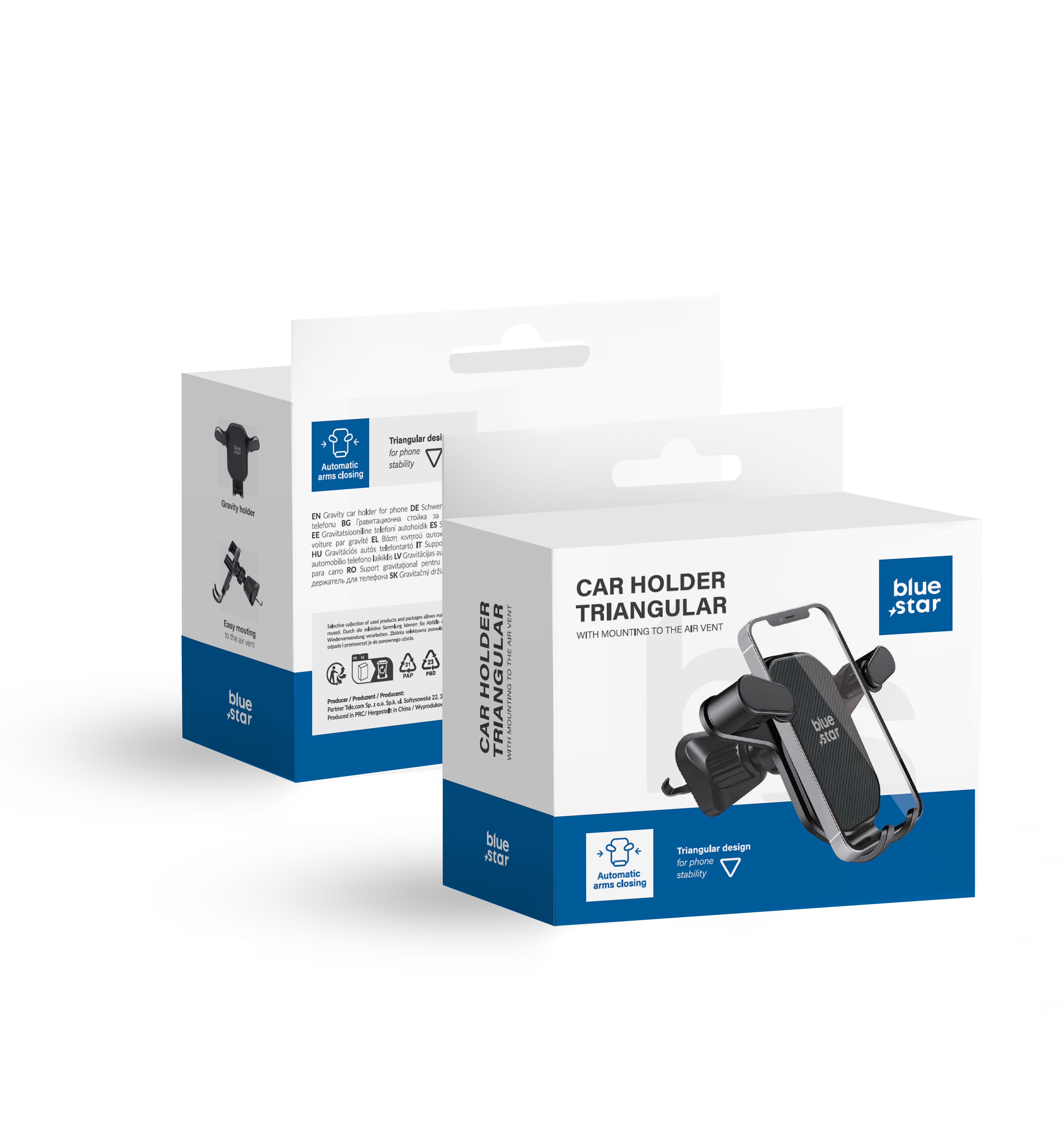 BLUE STAR TRIANGULAR Autohalter für Kühlergrill schwarz