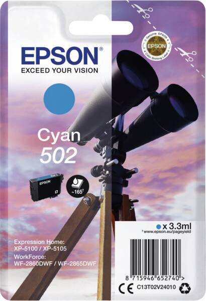 Epson Tintenpatrone 502 Cyan