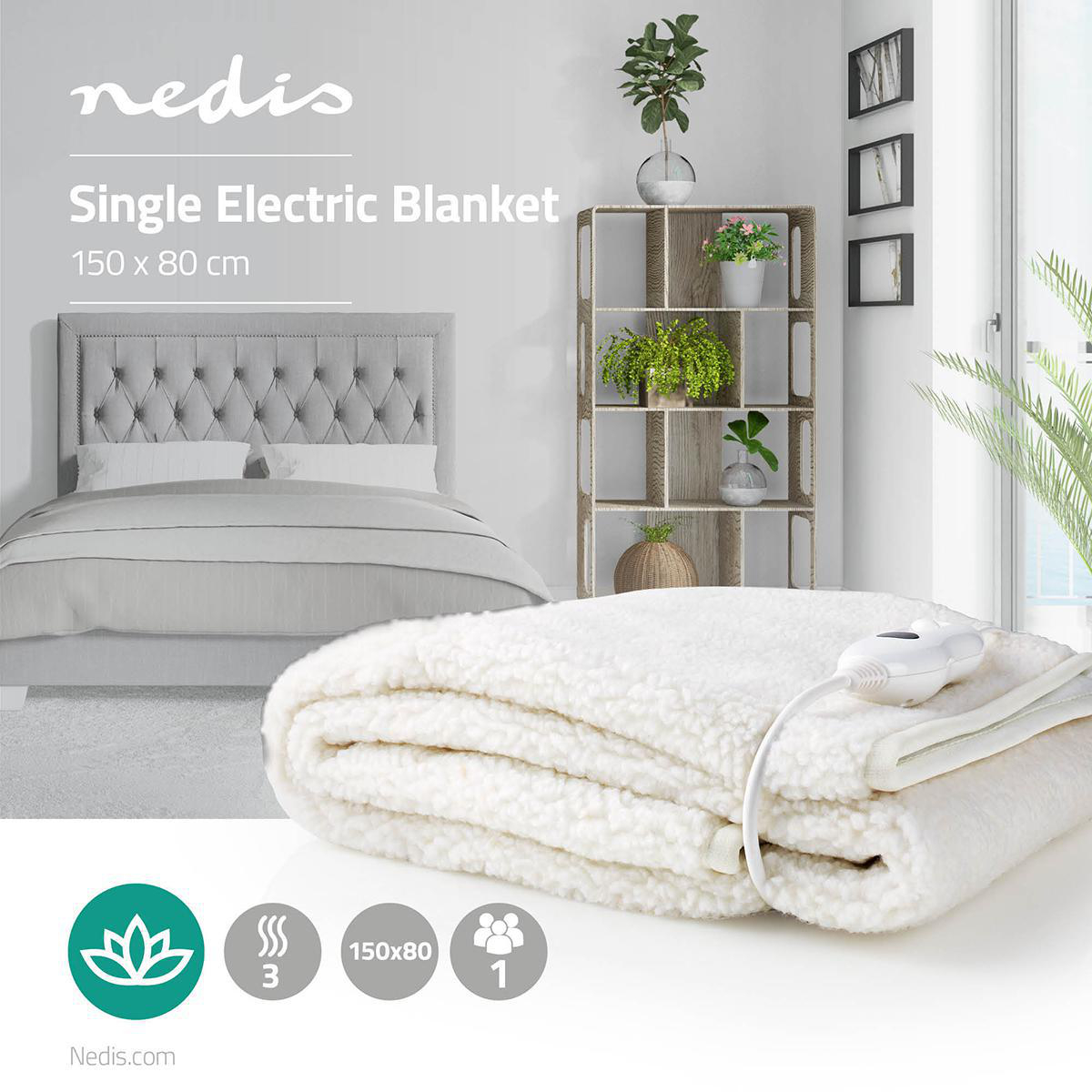 Nedis Elektrische Bettdecke PEBL120CWT1