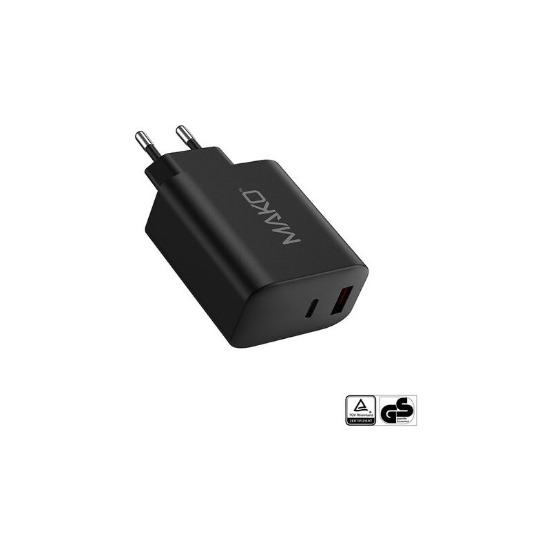 Eiger/Mako 48W GaN2 EU- Netzladegerät für USB-C / USB-A, schwarz