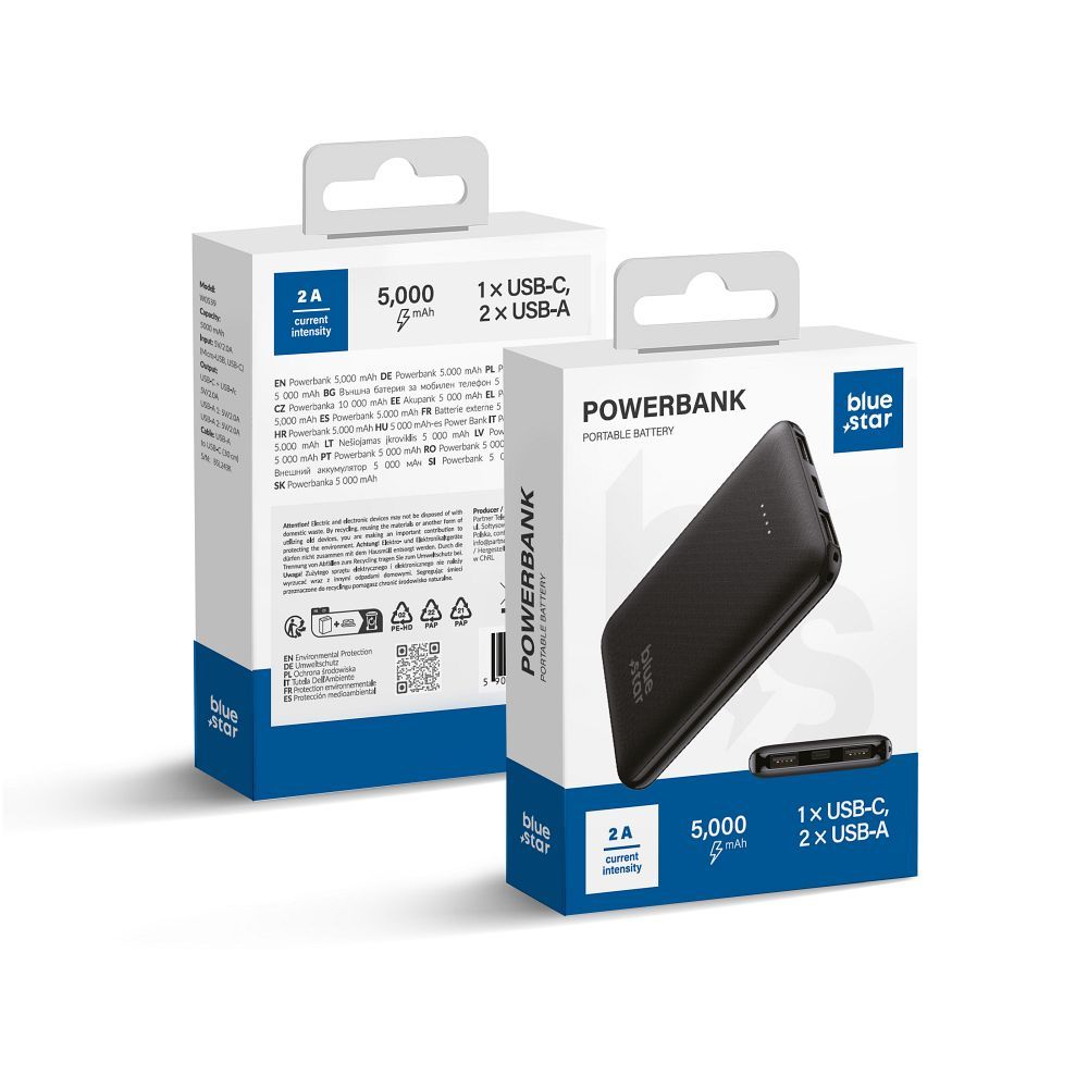 Powerbank Blue Star W0539 5000 mAh 2A black