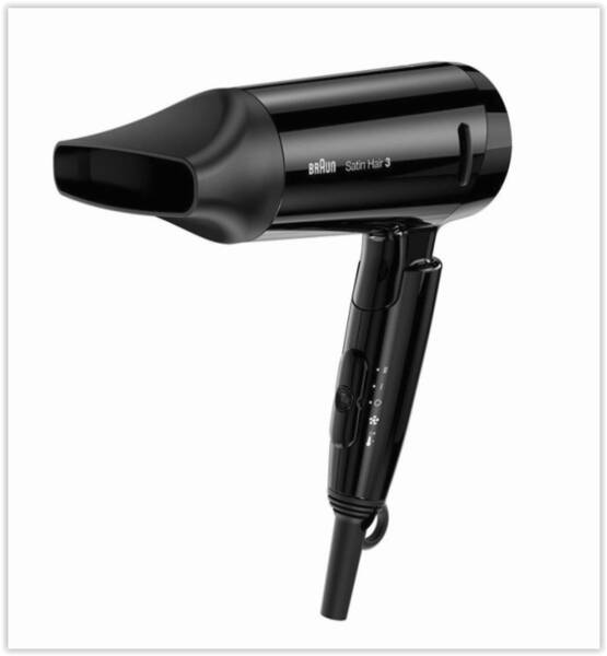 Braun Haircare Reise-Haartrockner HD 350 Satin Hair 3 Style & Go Schwarz