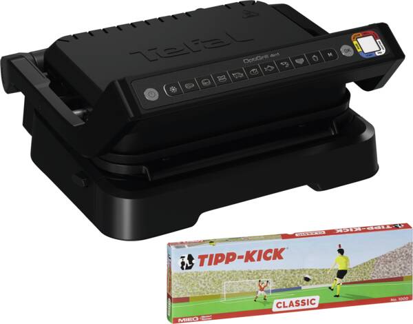 Tefal Kontaktgrill GC7748 OptiGrill 4in1 inkl. Tipp Kick Spi Schwarz