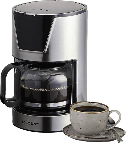 Cloer Filterkaffeemaschine 5251 Edelstahl-Schwarz