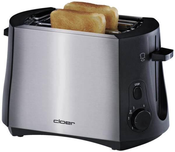 Cloer 2-Scheiben-Toaster Toaster 3419 Edelstahl-Schwarz