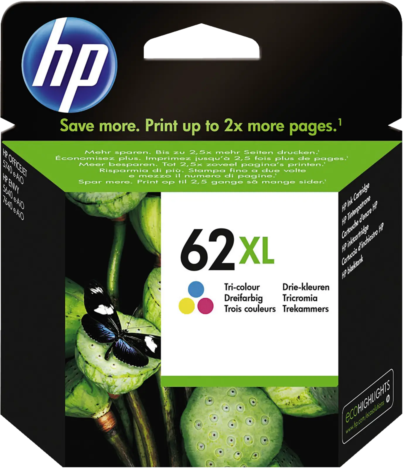 HP Tintenpatrone C2P07AE HP 62XLC — Mehrfarbig