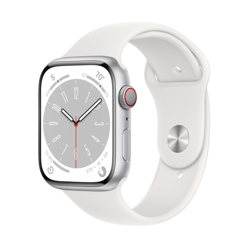 Apple Watch,S8,CELL,45mm, Alu,silber