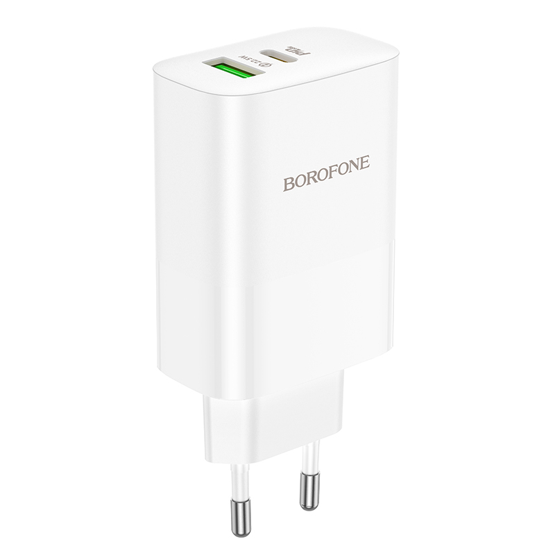 BOROFONE WALL CHARGER BN10 SUNLIGHT - USB + TYPE C - QC 3.0 PD 65W WHITE