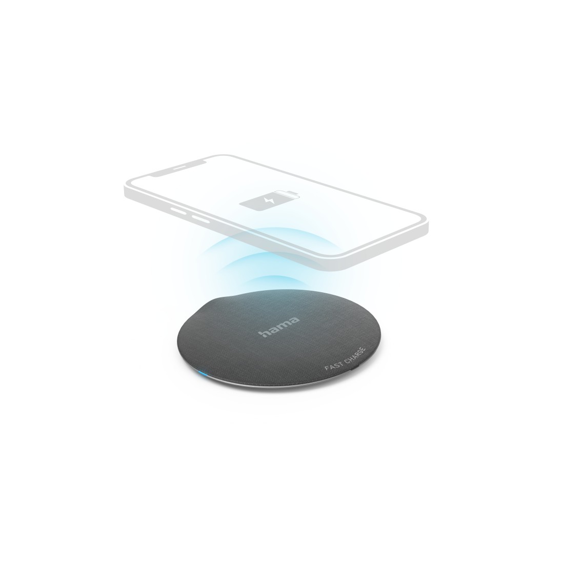 Hama Wireless Charger "QI-FC10 Metal", 10 W, kabelloses Smartphone-Ladepad, SW