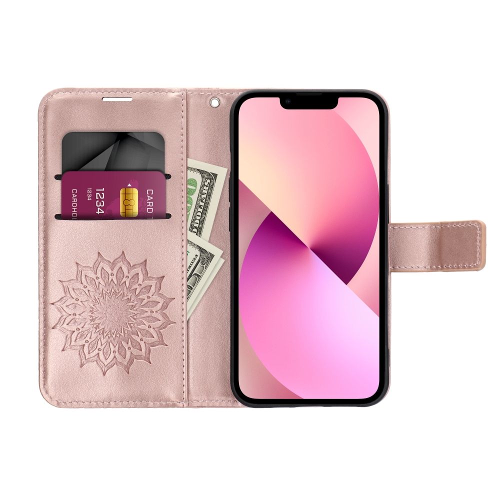 MEZZO Book Case für SAMSUNG Galaxy A55 5G Mandala gold rosa