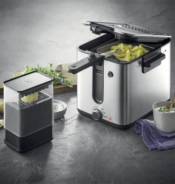 WMF Fritteuse KÜCHENminis mit Kartoffel-Schneider Cromargan