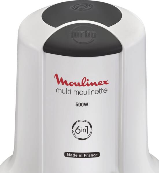 Moulinex Zerkleinerer AT7231 Multi Moulinette 6 in 1 Weiss-Dunkelgrau