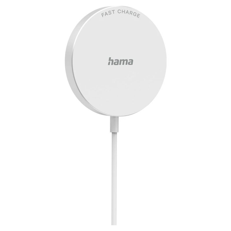 Hama Wireless Charger MagCharge FC15 für iPhones der Serien 12 bis 16, 15W, Weiss