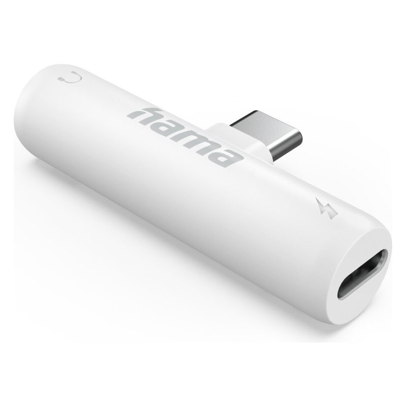 HAMA Adapter Audio USB-C auf USB-C (Buchse)PD/3.5-mm-Audio-Klinke (Buchse), Stereo, Weiss