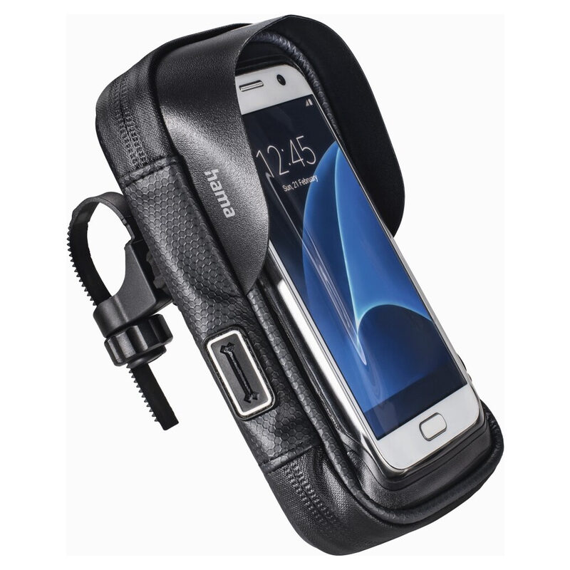 Hama Univ.-Smartphone-Fahrradhaltertasche Multi, wasserabweisend, für Geräte 16cm x 8cm, Schwarz