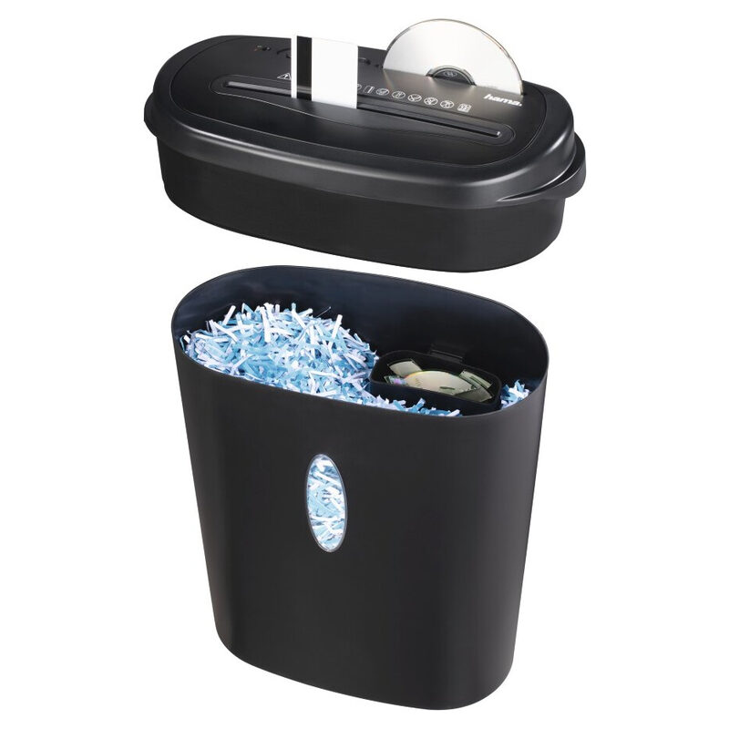 Hama Aktenvernichter Home X12CD, 21L, Sicherheitsstufe E3/P4/T4, Schwarz