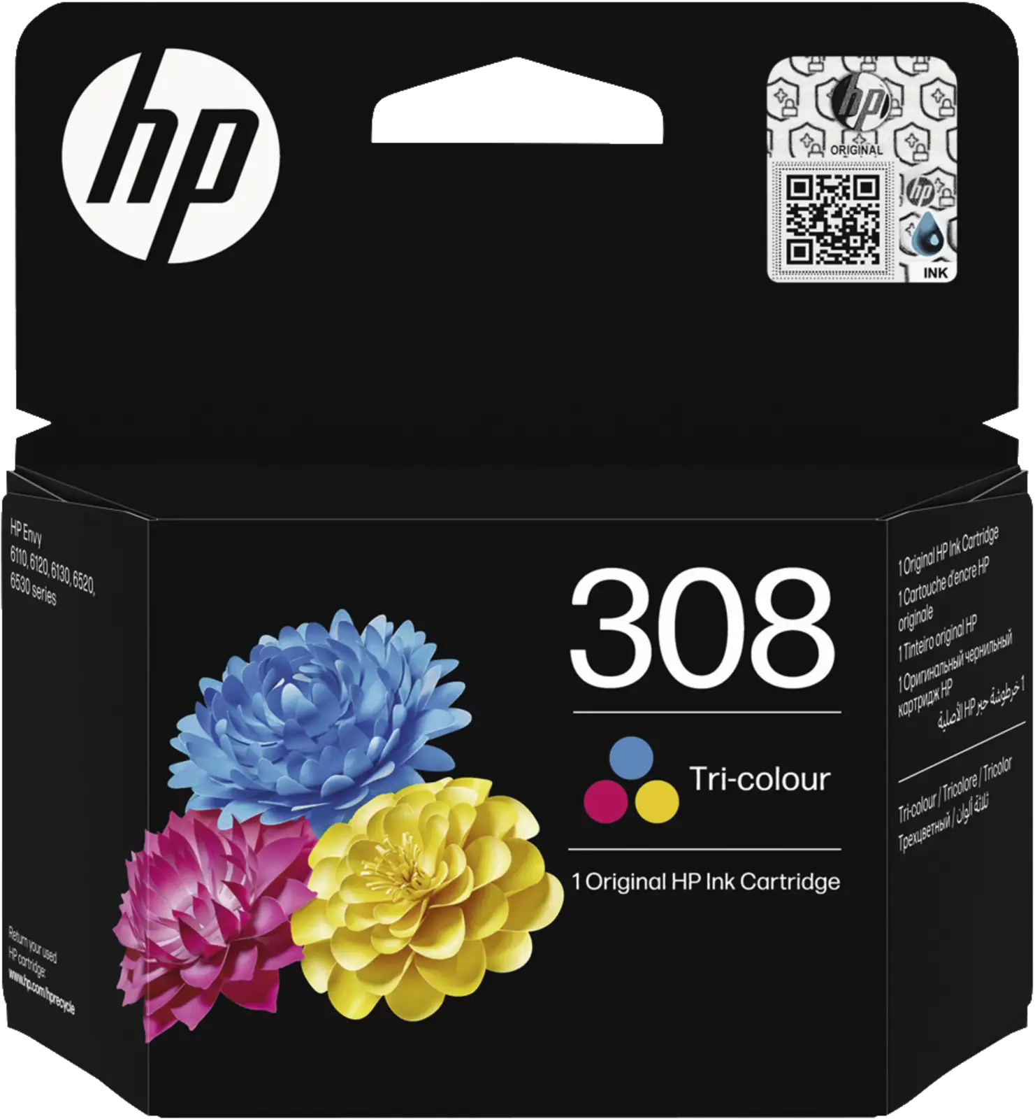 HP 308 Tri-Color Original Ink Cartridge — Mehrfarbig