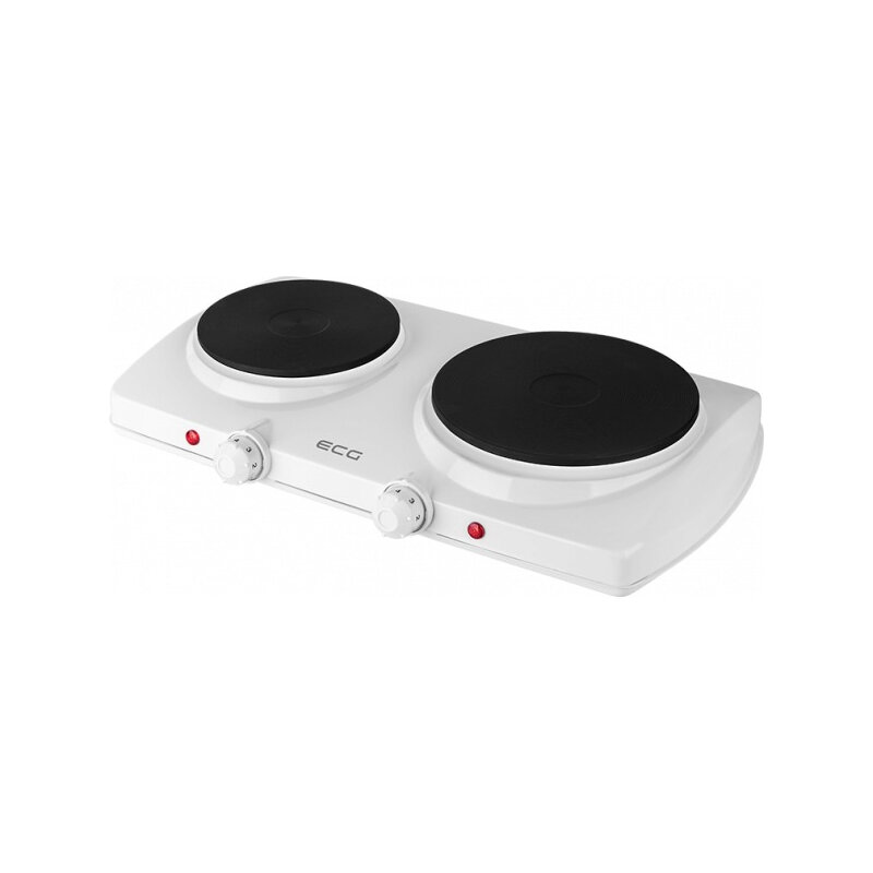 ECG EV 2512 White, Doppelkochplatte 1500W und 1000W, weiss