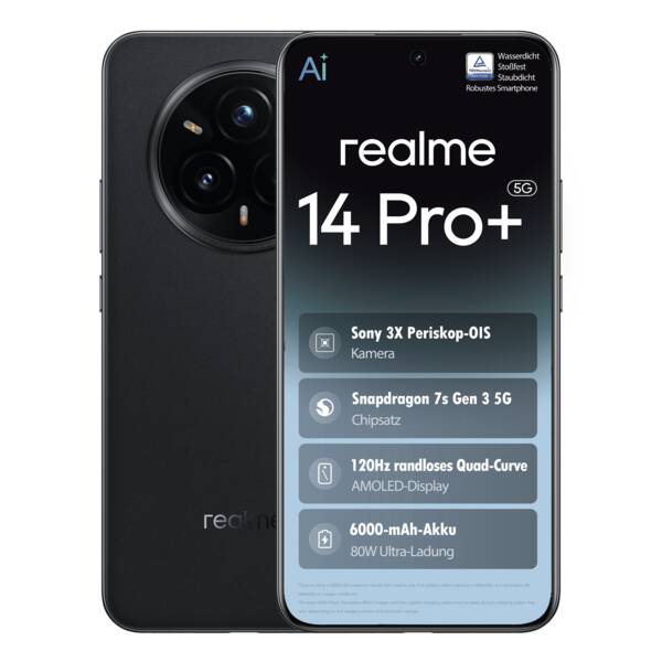 Realme Mobile Smartphone 14 Pro+ 5G 512GB Grau