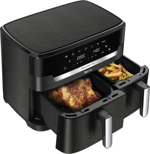 Tefal Doppel-Heißluft-Fritteuse EY942H - Dual Easy Fry XXL 11L Dunkelgrau