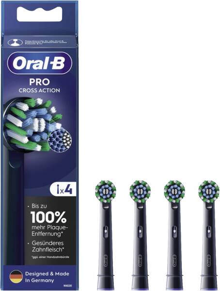 Oral-B Aufsteckbürste für Zahnbürsten Pro CrossAction 4er Schwarz
