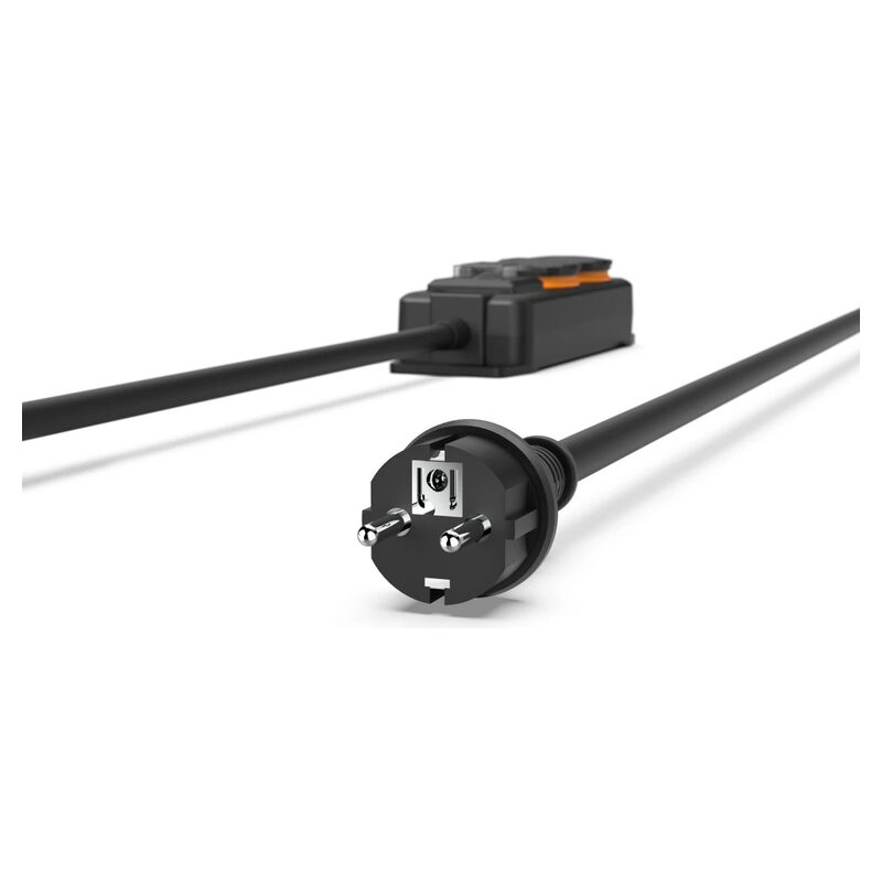 Hama Steckdosenleiste 2-fach Outdoor, 2m, mit Schalter, spritzwassergeschützt, Schwarz