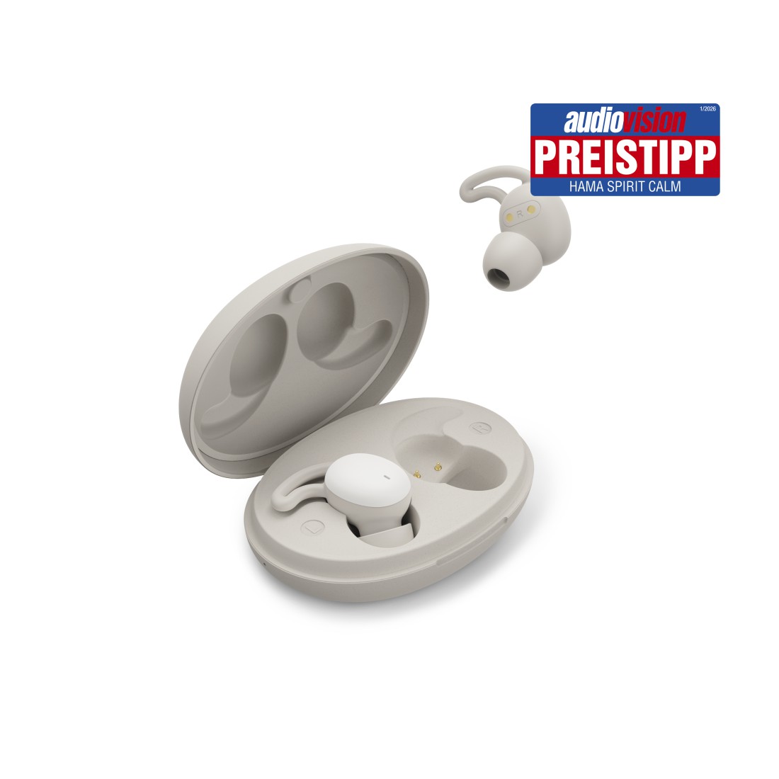 Hama Bluetooth®-Kopfhörer "Spirit Calm", TWS, In-Ear, Schlafkopfhörer, Weiß/Grau