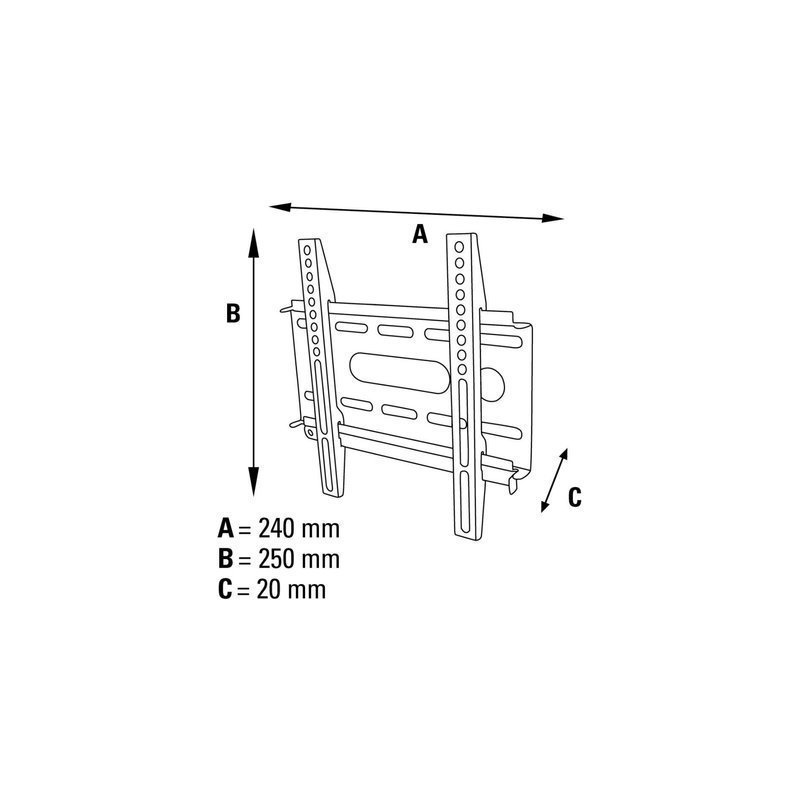 Hama TV-Wandhalterung FIX Ultraslim, 200x200, schwarz