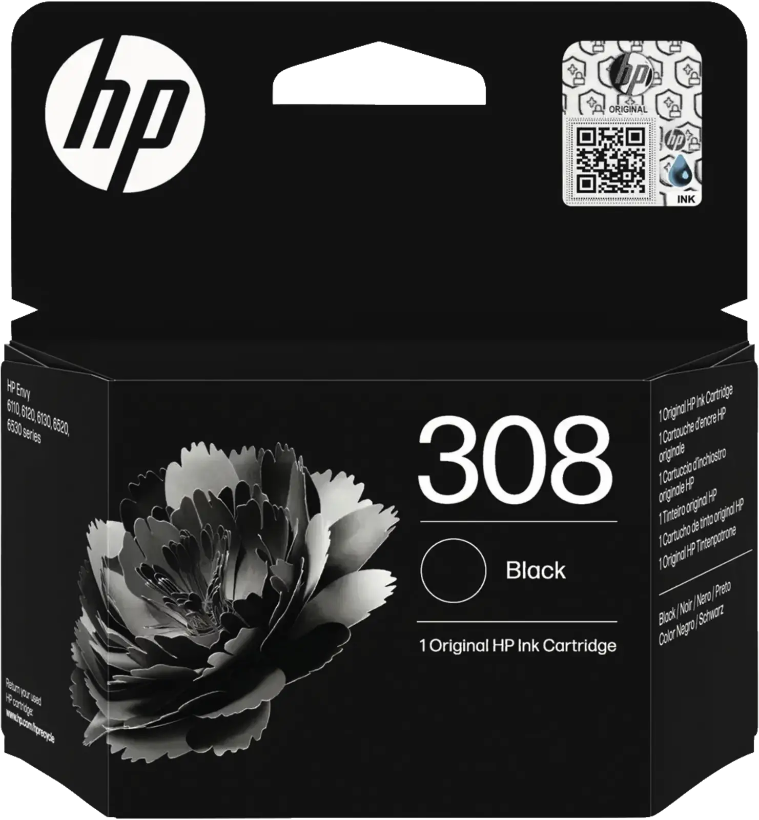 HP 308 Original Ink Cartridge — Black