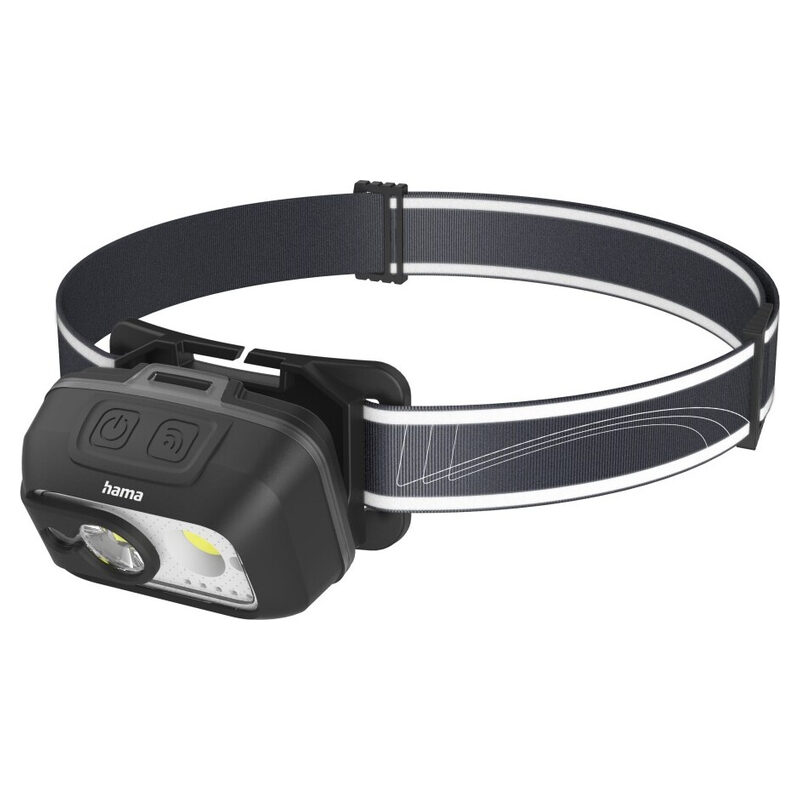 Hama LED-Stirnlampe 500lm, robust, aufladbar, Schwarz/Grau