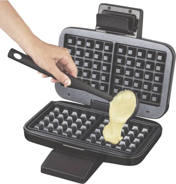 Cloer Doppel-Waffeleisen Brüsseler Waffelautomat 1459 Edelstahl-Schwarz