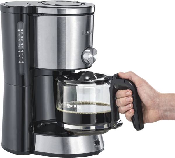 Severin Filterkaffeemaschine KA 4825 Edelstahl-gebürstet / Schwarz